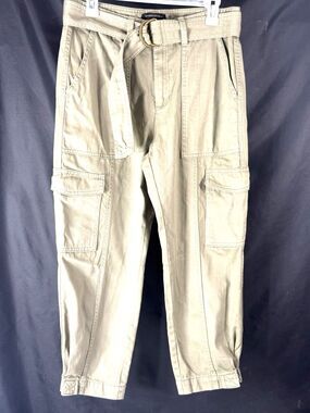 Banana Republic Olive Green Cargo Ankle Pants Denim Sz 6P